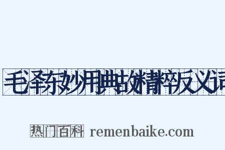 毛泽东妙用典故精粹反义词是什么意思的图片